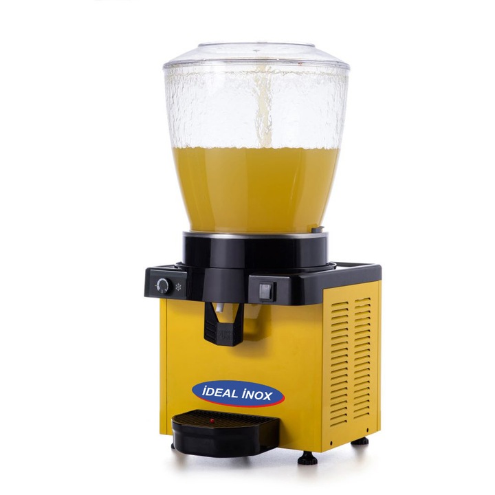 Aparat limonada sucuri fara particule 1 cuva 22 l Ideal Inox carcasa galbena termostat manual