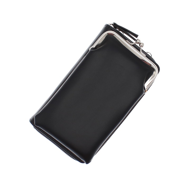 Чанта портфейл, изработена от синтетичен материал, Buticcochet, 19x10x4 см, черна, PR1095