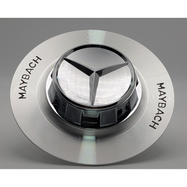 Capac Central Jante Mercedes AMG, Chrome Cu Negru, Diametru 154Disc, 60Filet
