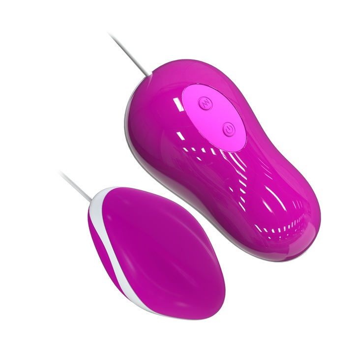 Вибратор, Pretty love, Avery, Вибриращо яйце с дистанционно, Медицински силикон, Водоустойчив, 30 режима на вибрация, Ергономична форма, Безшумен мотор, Роза