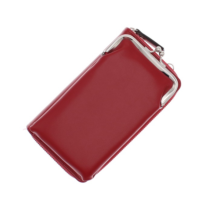 Чанта портфейл, изработена от синтетичен материал, Buticcochet, 19x10x4 см, Череша, PR1100