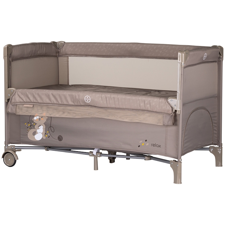 Patut pliabil Chipolino Relax tiramisu cu laterala culisanta