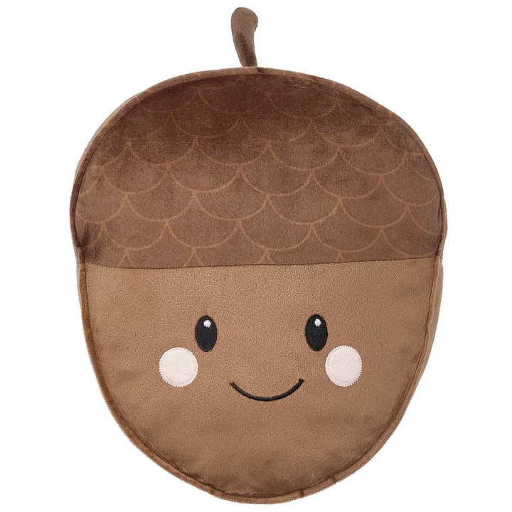 Perna decorativa copii, model Ghinda, buzunar, 31x37 cm, maro