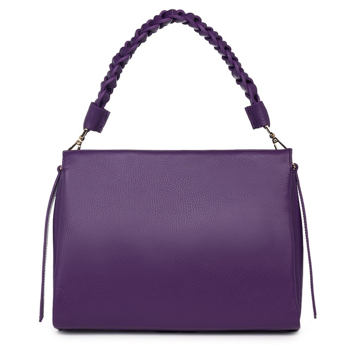 Дамска чанта от естествена кожа Natalia лилава
