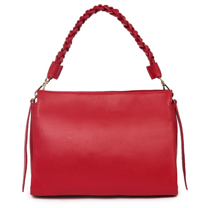 Дамска чанта, Natalia, Естествена кожа, Червен