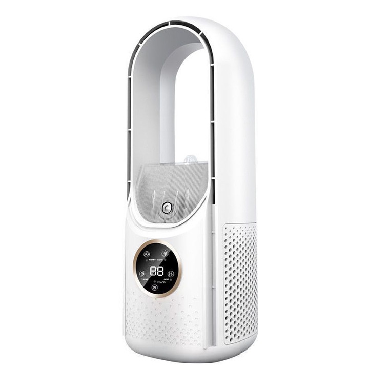 Léghűtő, LED kijelző, 100 ml-es víztartály, 6 fokozatú állítás, porlasztott párásítás, időzítő funkció, gyors hűtés, csendes működés, USB, fehér