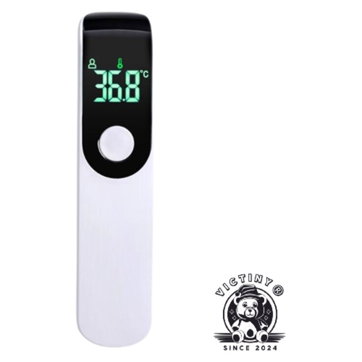 Termometru Digital Non Contact Cu Infrarosu, VICTINY ®, Mode Dual, Tip Alimentare Baterii, alb