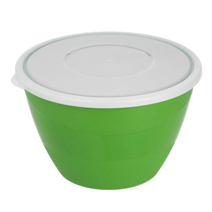Caserola din Plastic Verde cu Capac 2.2L