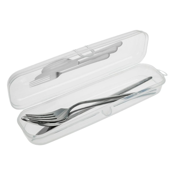 Капак за прибори, преносим, прозрачен, пластмасов, 23,6x7x4,15 см