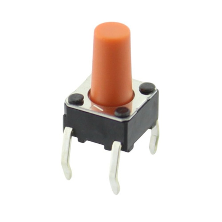 Microintrerupator, 6x6mm, OFF-(ON), SPST-NO, OMRON OCB, B3F-1075, T156485