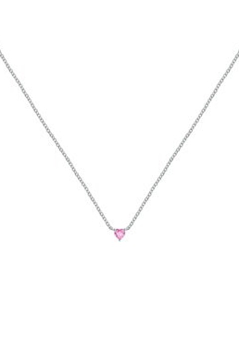 LA PETITE STORY, Colier din argint veritabil cu zirconia, Roz, Argintiu