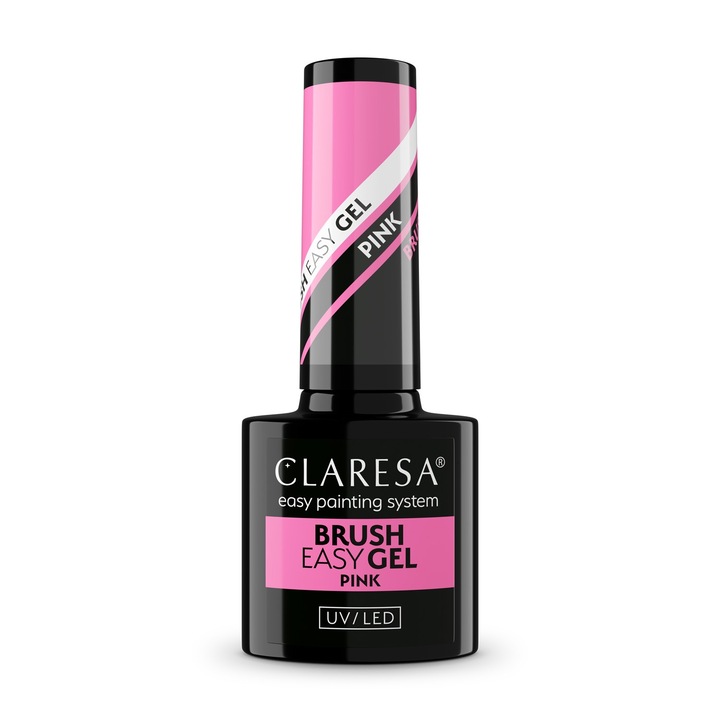 Gel pentru unghii Claresa Easy Brush, roz, 5 g, formula elastica, aplicare rapida