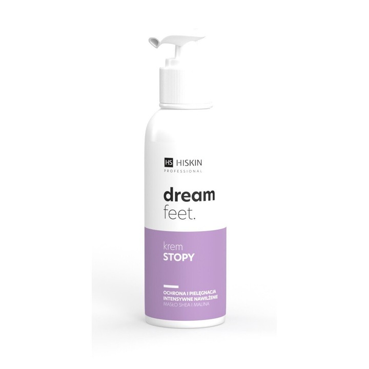 HiSkin regeneráló lábkrém, Dream Feet, 200 ml, shea vajjal, málna illattal
