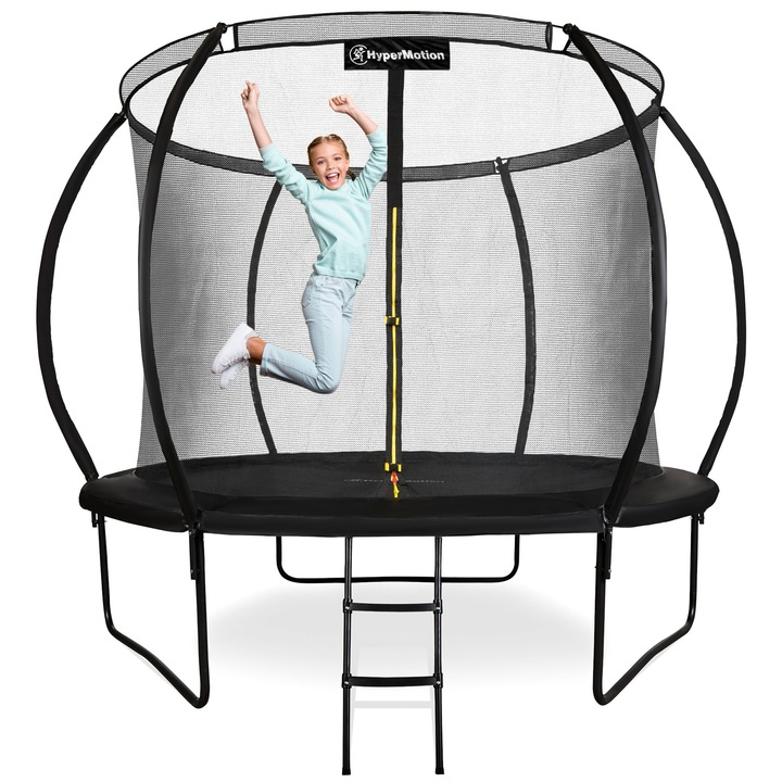 Trampolina De Gradina, Hypermotion, Trampolina 10Ft, Rezistenta Ridicata La Conditii Meteorologice Si Raze Uv, Proprietati De Uscare Rapida Si Impermeabilitate, Plasa Durabila Si Scara Pentru Acces Usor, 3 Ani, 305x261x76 cm, Negru