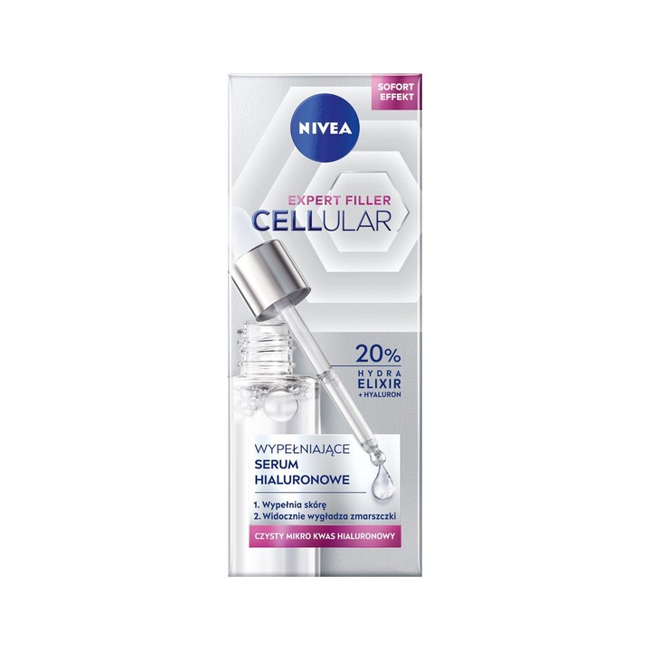 Хиалуронов серум Nivea Cellular Expert Filler, 30 мл, микрочастици, за лице
