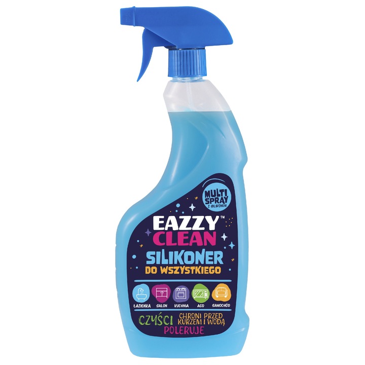 Solutie de curatare EAZZY Clean Silikoner, 750 ml, pentru suprafete diverse, protectie impotriva prafului, miros placut