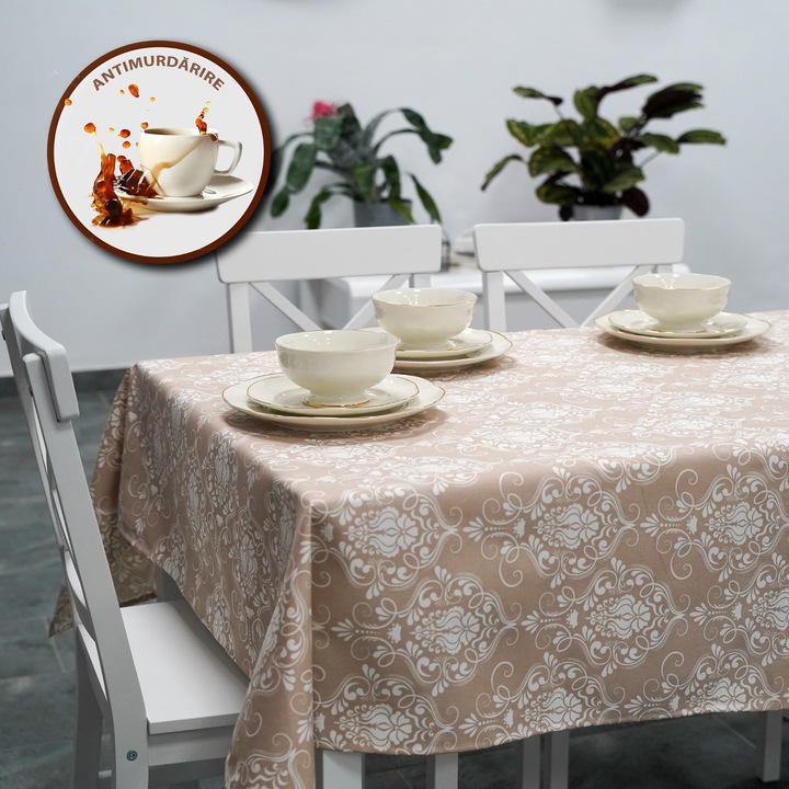 Foltosodásgátló terítő 100% pamut 160x220 cm, Elegant Beige