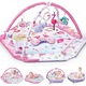 SmartVibe smart kinder vibe център за активност матрак и кошара, 3 в 1 включва възглавница, 20 цветни топки, 7 сензорни играчки, огледало, аркада, миеща се, мултифункционална, от 0 месеца, розов цвят