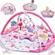 SmartVibe smart kinder vibe център за активност матрак и кошара, 3 в 1 включва възглавница, 20 цветни топки, 7 сензорни играчки, огледало, аркада, миеща се, мултифункционална, от 0 месеца, розов цвят