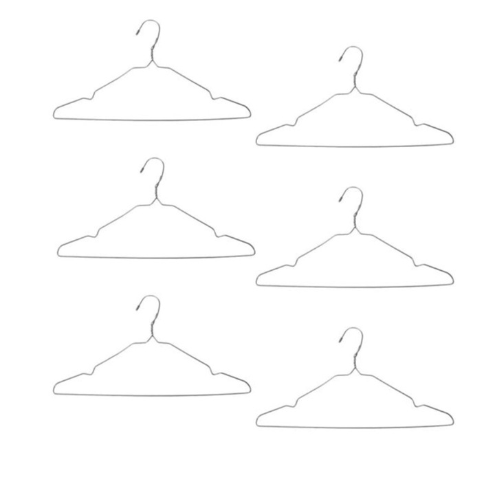 Set de 6 umerase, metalice, gri, 40x21cm