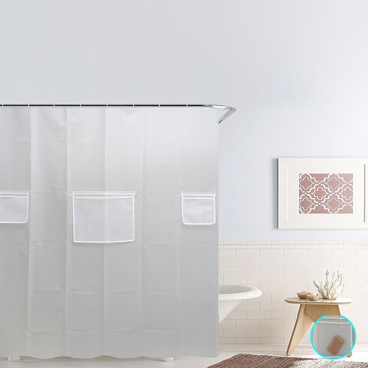 Perdea Dus Clear cu Buzunare 180x180cm