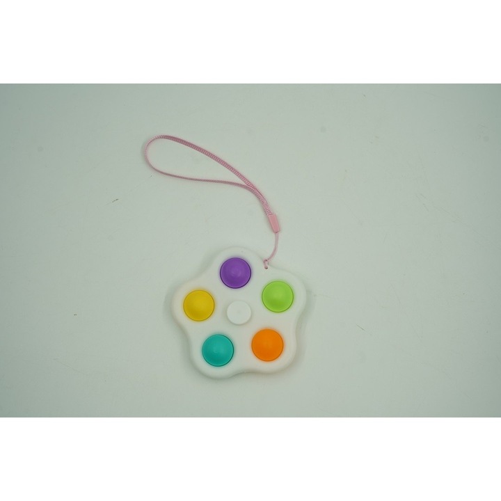 Stresszoldó játék egyszerű, gödröcskés, izgul játékfonó 5 pöttyös, 8 cm-es, többszínű/kék