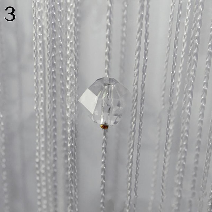 Csipkefüggöny, 200x100cm, 40 db. gyöngy, szürke, készlet