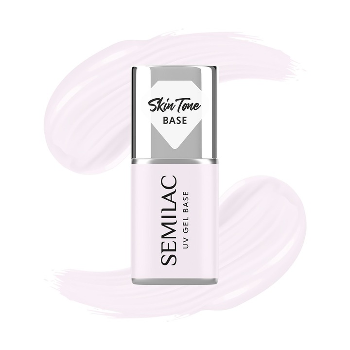Хибридна база Semilac Skin Tone, млечно розова, 7 мл