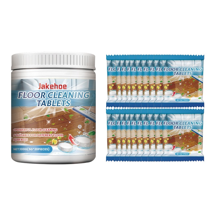 Tablete de curatare pentru podea, indepartare pete, parfum de lamaie, set Jakehoe