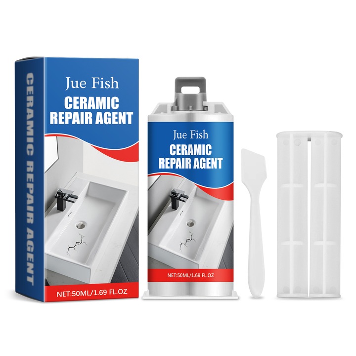 Adeziv pentru repararea faiantei Jue-Fish, lipici pentru repararea faiantei in camera de zi, bucatarie, baie, perete, reparare faianta, impermeabil, 2 buc.