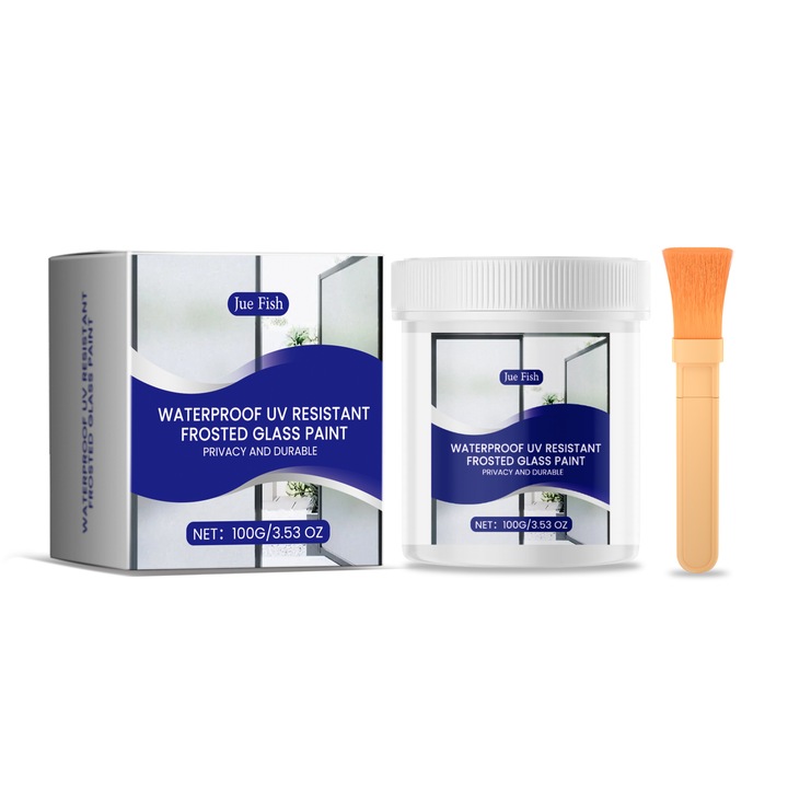 Vopsea pentru sticla mata Jue-Fish, acoperire eficienta, efect de frosting, 1L