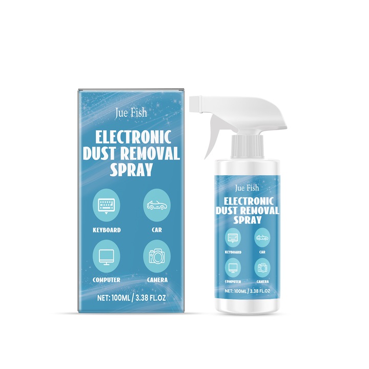 Spray antipraf electronic Jue-Fish, curatitor de tastatura pentru laptop, set 2 bucati