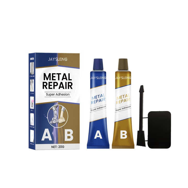 Adeziv metalic de reparare, 20g, rezistent la apa si temperaturi ridicate, set