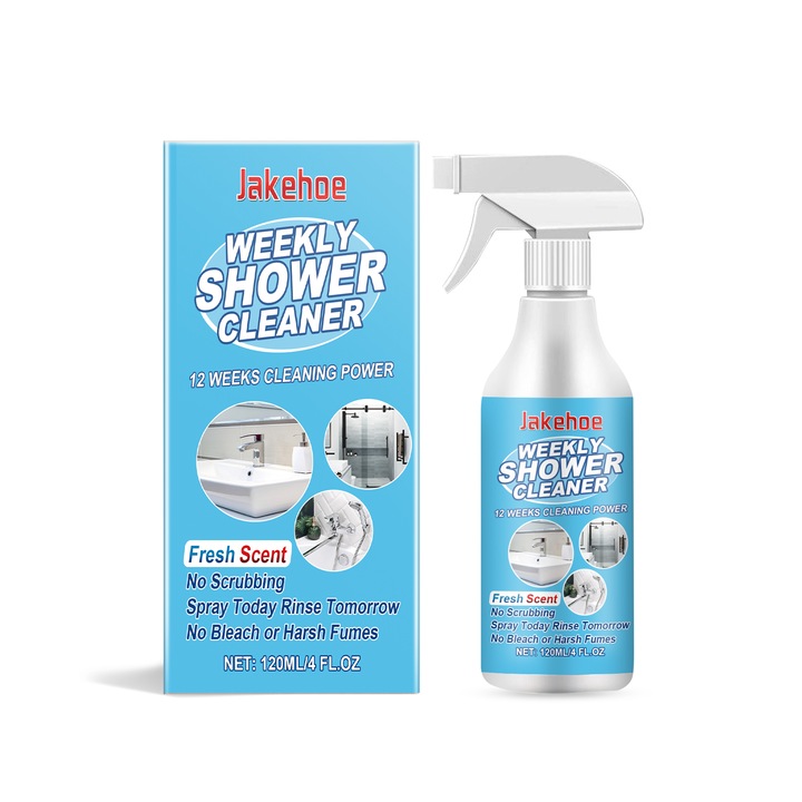 Spray de curatare decontaminant Jakehoe pentru baie, curatator de pete de apa pentru usa de sticla a baii, decontaminant pentru cada de baie, 2 buc