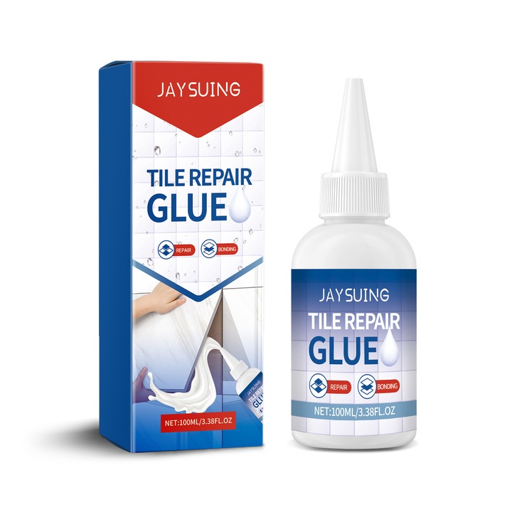 Lipici pentru repararea faiantei, Jaysuing, lipici pentru podeaua de bucatarie, repararea impermeabila a fisurilor, etansarea scurgerilor, set 2 bucati