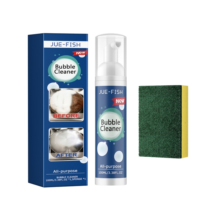 Spuma de curatat ulei de bucatarie Jue-Fish, curatitor de ustensile de bucatarie pentru tevi de evacuare a aragazului cu ulei, 2 buc