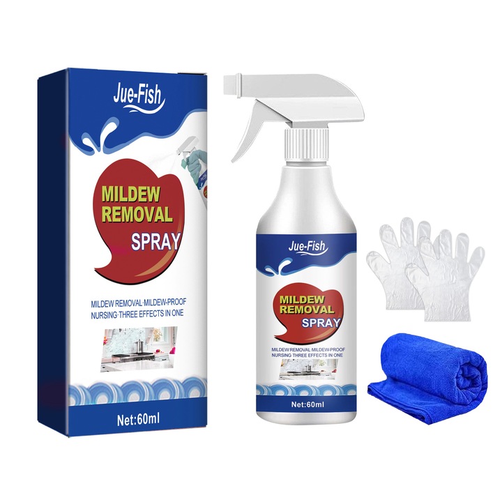 Spray pentru indepartarea mucegaiului, 2 bucati, solutie multifunctionala pentru suprafete de baie, fara brand, 500ml