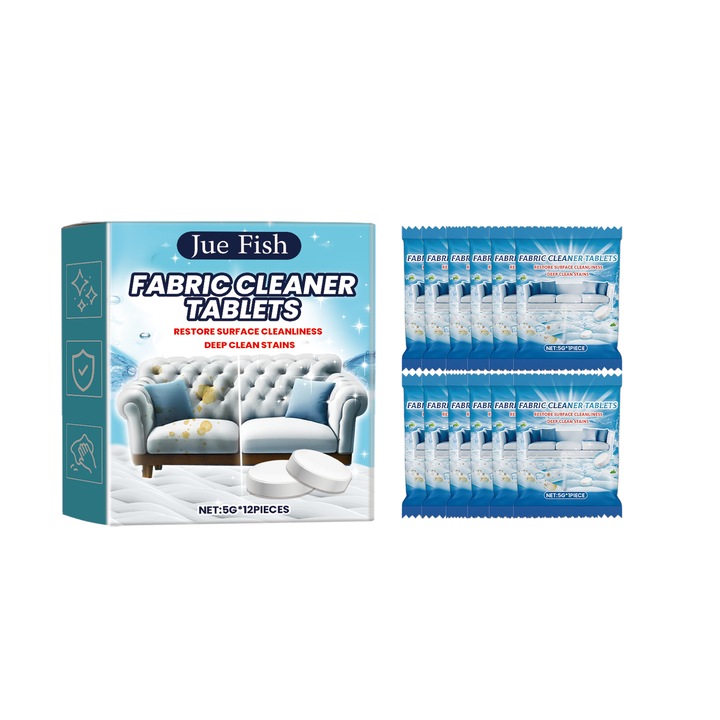 Tablete efervescente pentru curatarea canapelei din tesatura, 20 buc, parfum de lamaie