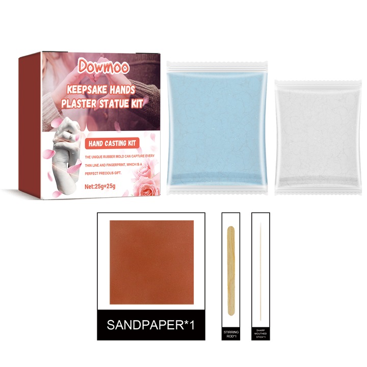 Set de artizanat pentru turnare a mainii, model 3D, praf de ghips, 1 buc