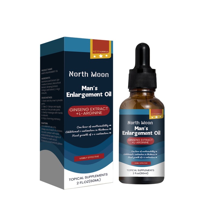 Масажно масло за мъже, West Month, 50 мл, с минерално масло и рициново масло, за интимност и жизненост