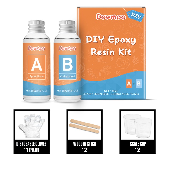 Set adeziv epoxidic transparent, 1 pcs, utilizare simpla, rezistent la uzura