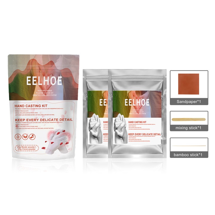 Комплект за отливане на ръце EELHOE, материал за изработка на триизмерна отливка на ръце и крачета на бебета, подарък за Свети Валентин, 2 бр.
