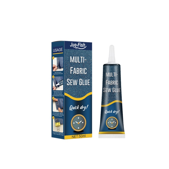Jue-Fish textil ragasztó ruházathoz, könnyen használható, nagy tapadású, 100ml
