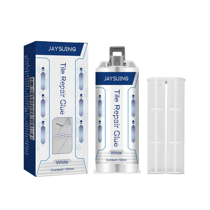 Jaysuing adeziv de turnare pentru repararea placilor de faianta, transparent, impermeabil, rezistent la temperaturi ridicate, agent de sudura pentru metal si plastic, 2 buc