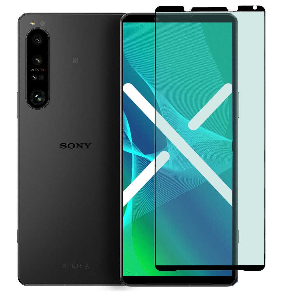 Folie protectie Full Glue pentru Sony Xperia 1 IV, 9H, 0,3mm, negru, set cu accesorii de montaj