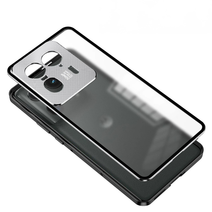 Carcasa telefon, XGSM, Frame Case, protectie completa, argintiu, compatibil cu Motorola Edge 50 Ultra