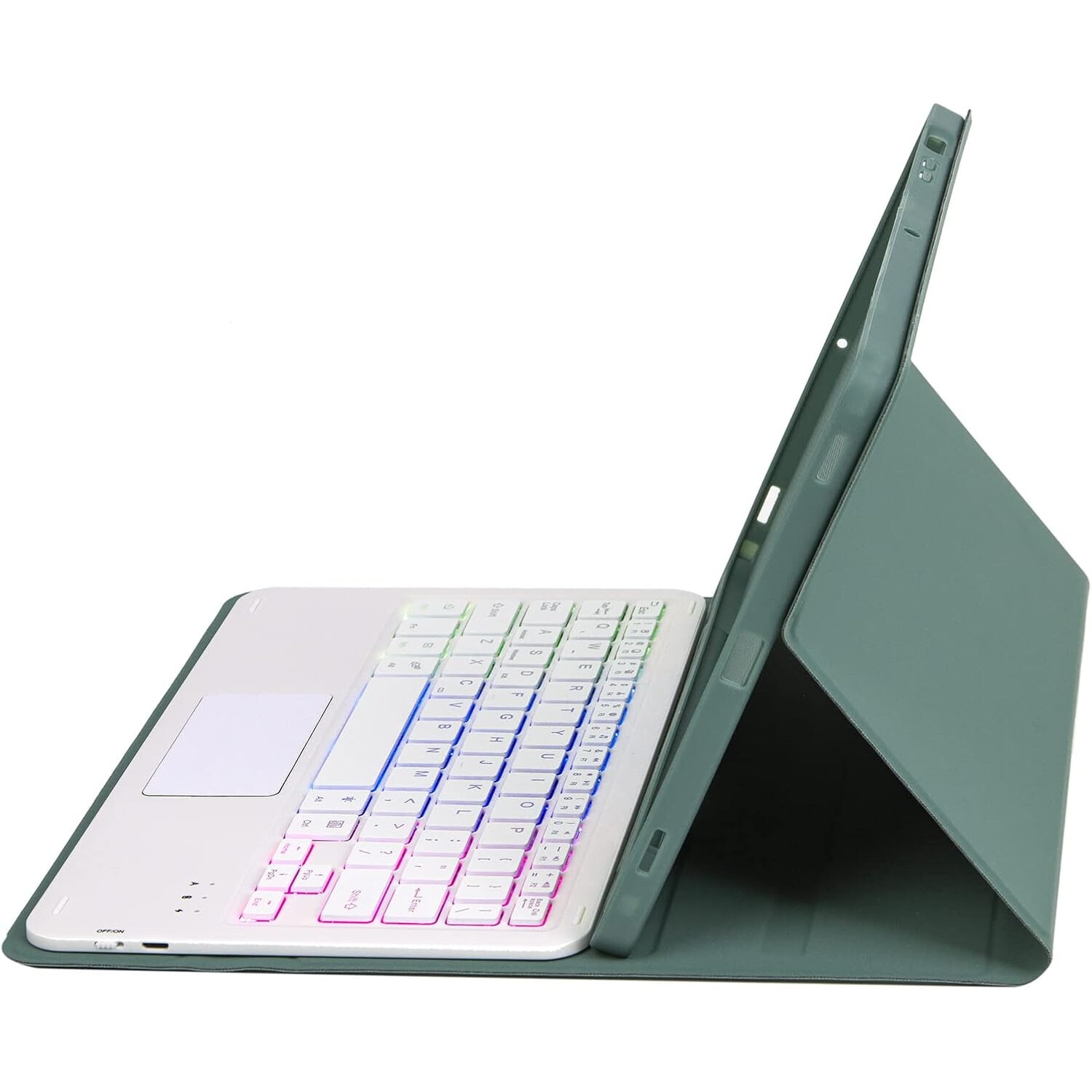 Husa cu tastatura bluetooth iluminata din spate pentru iPad 11 2025 A16 (a 11-a generatie) / iPad 10,9 2022 (a 10-a generatie), verde