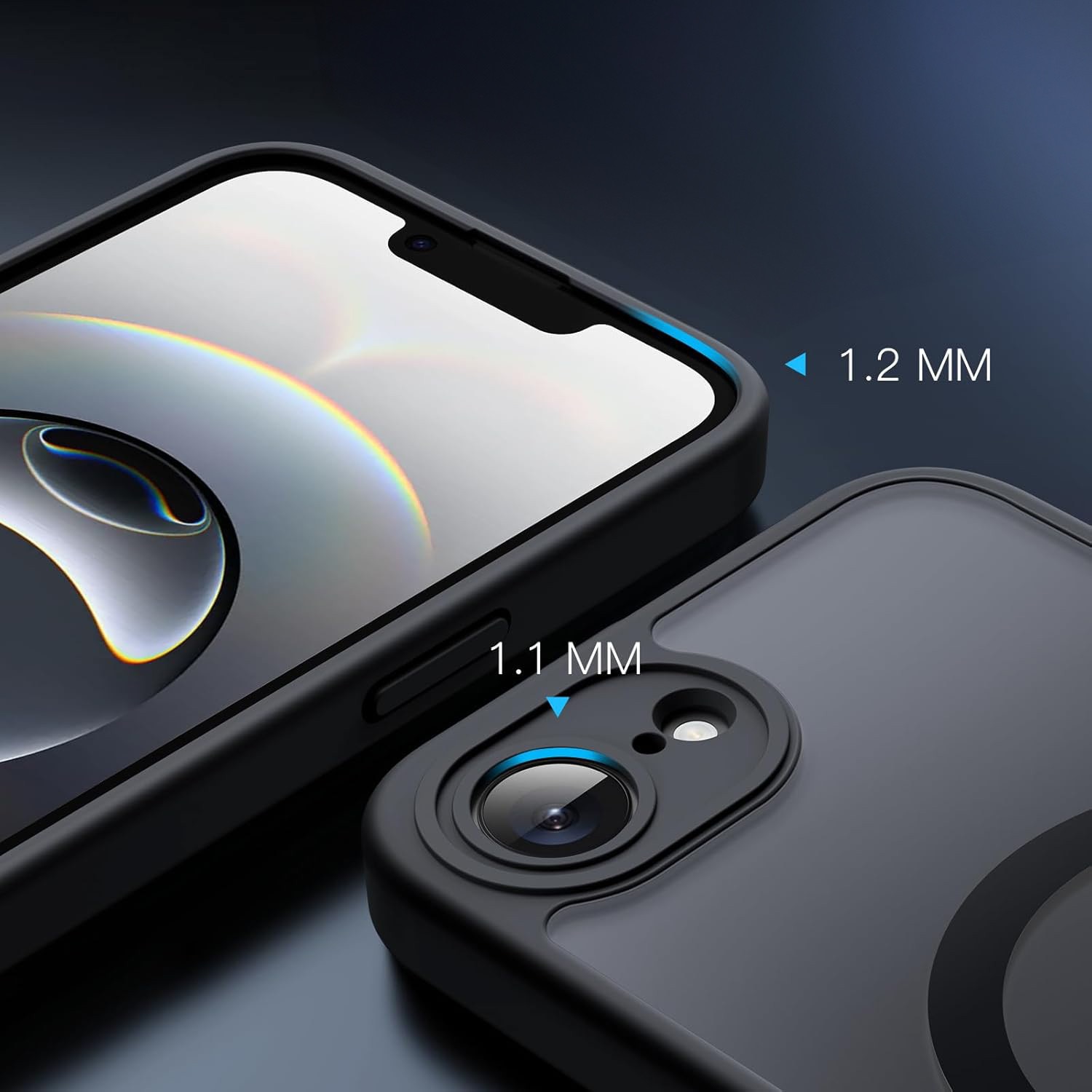 Husa telefon ERBORD pentru iPhone 16E, MagSafe, neagra + folie de protectie pentru ecran din sticla