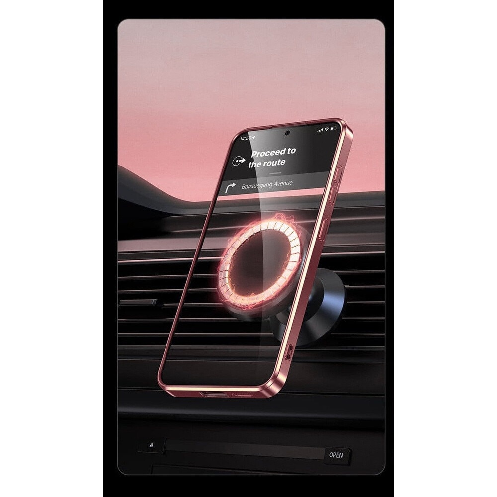 Husa pentru Samsung Galaxy A56, Electro MagSafe, rose gold + Sticla de protectie 0.3mm