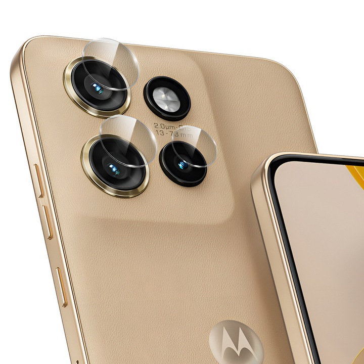 Folie protectie pentru camera, ERBORD, Compatibil cu Motorola Edge 50 Neo, Sticla securizata, 9H, Transparent